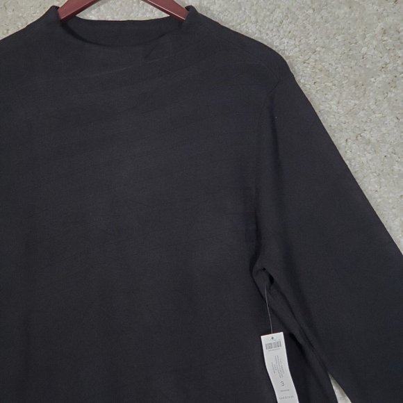 Chicos Sweater Womens 3 US XL Black Asymmetrical Stretch Minimalist Capsule - Picture 2 of 12